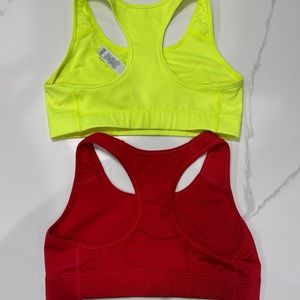 Nike Dri Fit lot of 2 sports bras small red neon